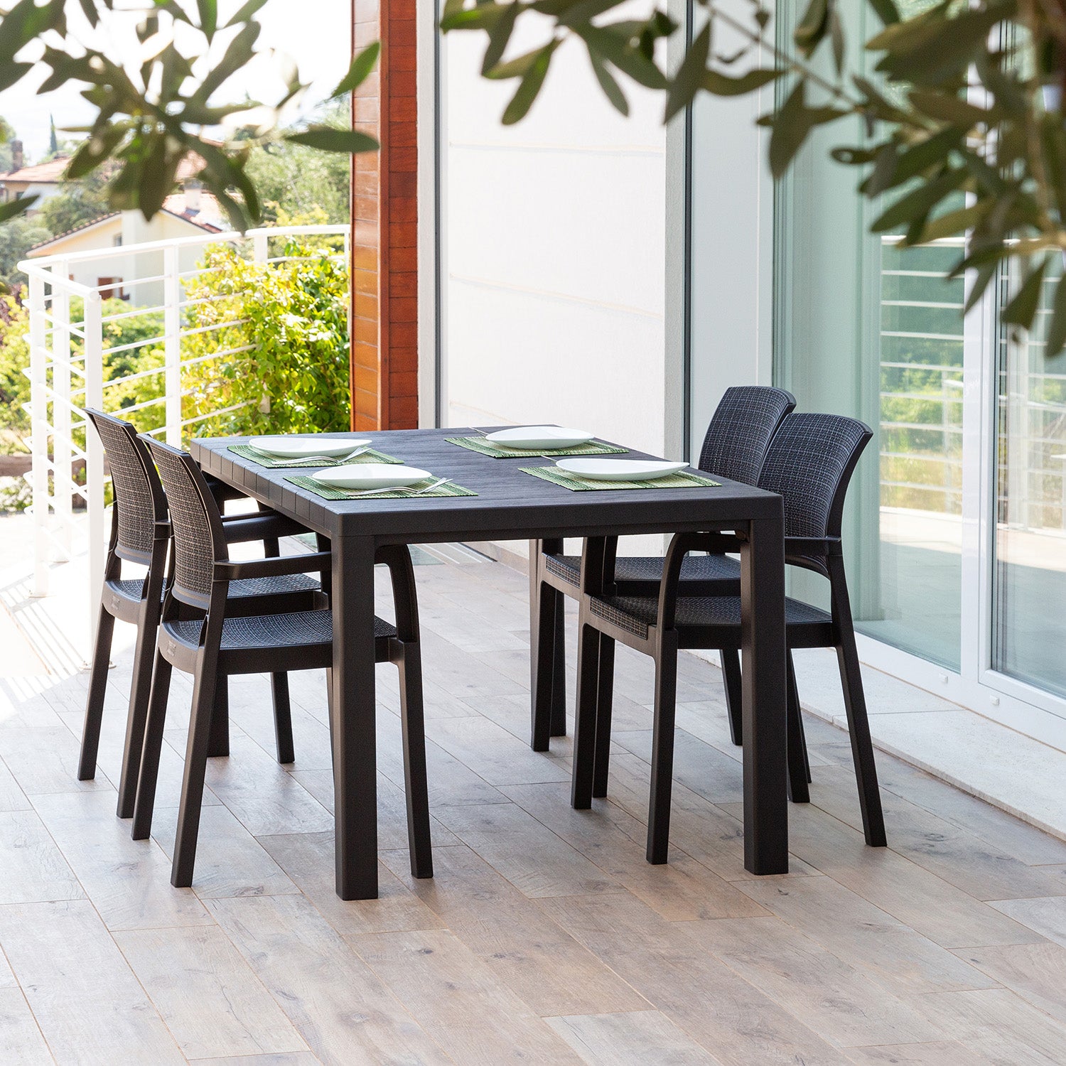 TOOMAX - Tavolo da giardino Davide Antracite - h74x147x88 cm